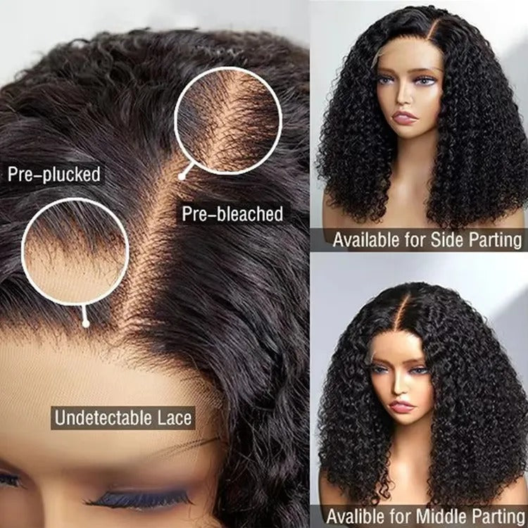 Luxury Curly Lace Front Wig – Pre-Plucked & Natural